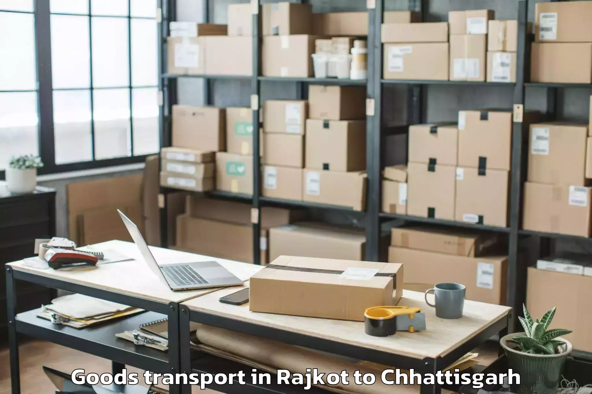 Book Rajkot to Ramanujganj Goods Transport Online